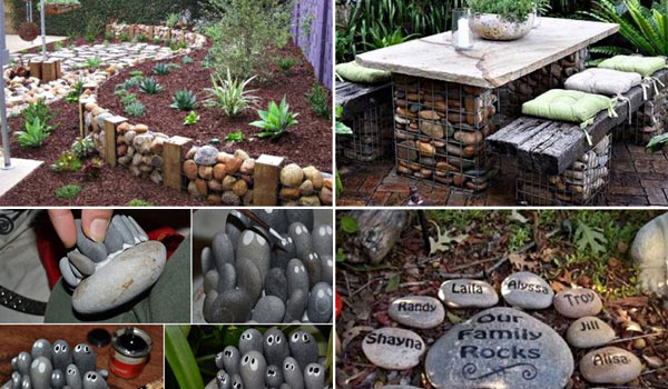 Как да украсим градината с речни камъни